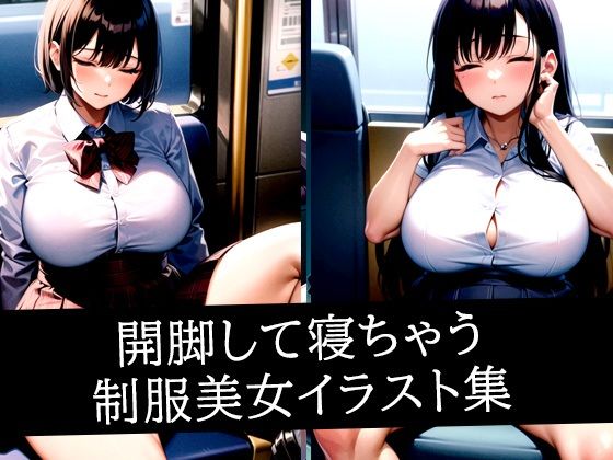 開脚して寝ちゃう制服美女イラスト集｜d_516360