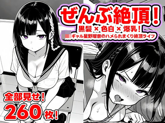 ぜんぶ絶頂！― 黒髪×色白×爆乳！ JKギャル星野瑠奈のハメられまくり絶頂ライフ【全部見せ！260枚！】｜d_724743