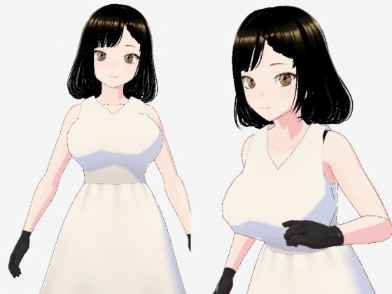 白ワンピースを着たお姉さん（セリフなし 3DCGモデル イラスト集）｜d_726740