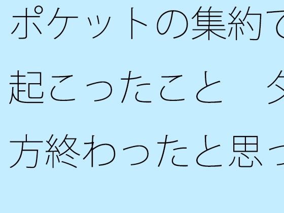 ポケットの集約で起こったこと 夕方終わったと思ったらまだそこに・・外で何があったか回想｜d_730223