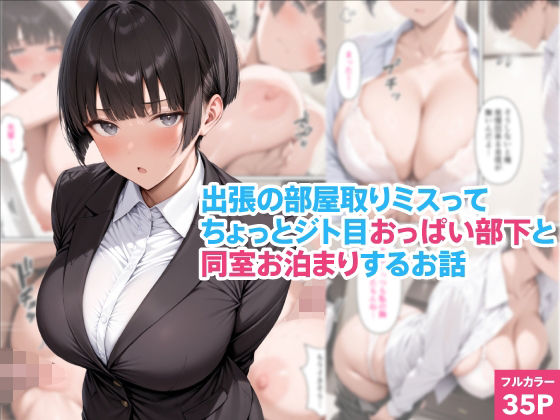 出張の部屋取りミスってちょっとジト目おっぱい部下と同室お泊まりするお話｜d_754886