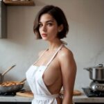 裸にエプロンの外国の美女（セリフなし AI画像集）｜d_756070