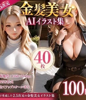 2.5次元 金髪美女AIイラスト集 ［40枚］｜d_778819