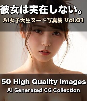 彼女は実在しない？AI女子大生ヌード写真集 Vol.01【50枚】｜d_784596