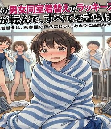 教室での男女同室着替えでラッキースケベ！女子が転んで、すべてをさらけ出す｜d_786162