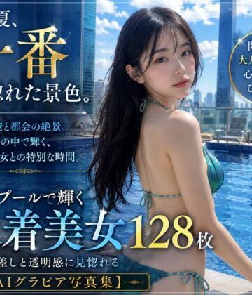 この夏、一番見惚れた景色。｜屋上プールで輝く水着美女128枚【AIグラビア写真集】｜d_786650