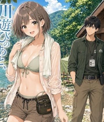 川遊びのあと、管理人さんと。｜d_798163