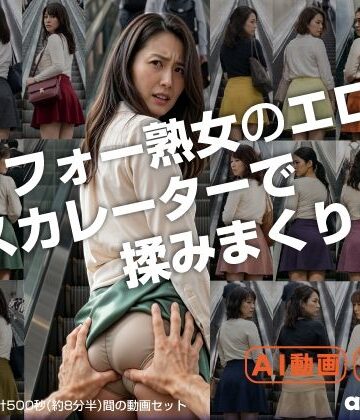 アラフォー熟女のエロ尻、エスカレーターで揉みまくりっ！｜d_797349