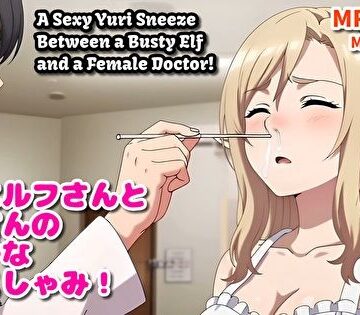 巨乳エルフさんと女医さんのエッチな百合くしゃみアニメ！/ A Sexy Yuri Sneeze Anime Between a Busty Elf and a Female Doctor！｜d_802909