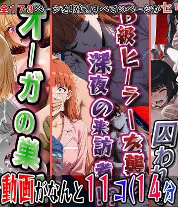 オーガの巣窟、狩られるハンター！！（向〇雫）＆B級ヒーラーを襲う、深夜の来訪者！！（観〇絵里）＆閉ざされたゲートに囚われて（朝〇奈りん）の3冊セット※静止画173枚、動画11個（14分18秒）静止画セリフ入り、動画は声、効果音入り｜d_803746
