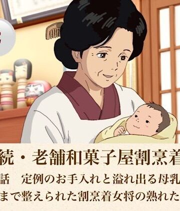 続・続老舗和菓子屋割烹着女将 第二話 定例のお手入れと溢れ出る母乳〜ひだの際まで整えられた割烹着女将の熟れた肉体〜｜d_808187