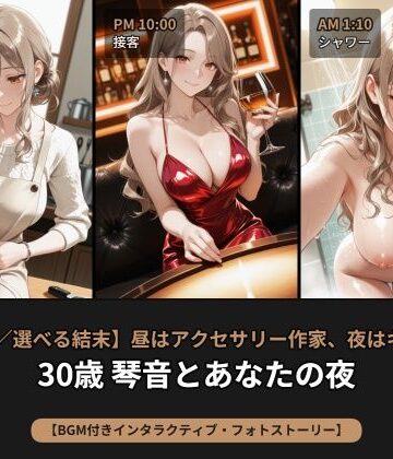 【名前入力/選べる結末】昼はアクセサリー作家、夜はキャバ嬢――30歳 琴音とあなたの夜【BGM付きインタラクティブ・フォトストーリー】｜d_808269