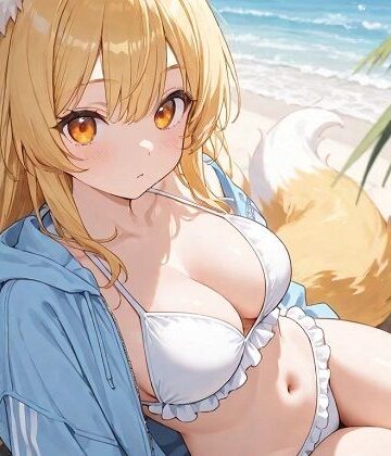 狐っ娘な彼女と脱衣詰将棋〜海デート編〜｜d_821763