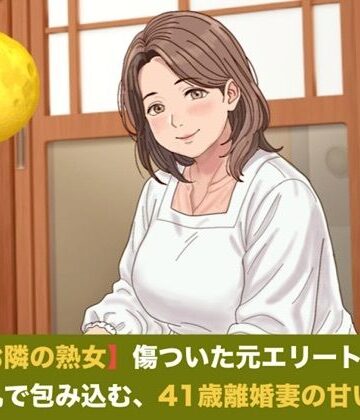 続・【お隣の熟女】傷ついた元エリートを母性と巨乳で包み込む、41歳離婚妻の甘い誘惑 第一話 ご近所にバレる恐怖に興奮し絶頂する、割烹着妻への中出し｜d_821967