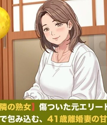 続・【お隣の熟女】傷ついた元エリートを母性と巨乳で包み込む、41歳離婚妻の甘い誘惑 第二話 ご近所の目を恐れる割烹着熟女 〜台所で愛液を散らす、濃厚中出し愛撫〜｜d_822475
