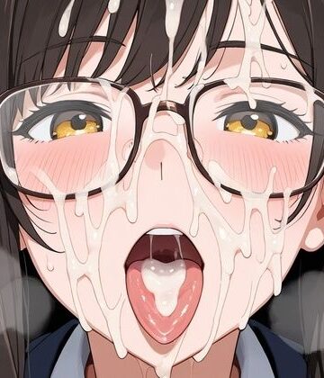 眼鏡娘にぶっかけザーメン｜d_829596