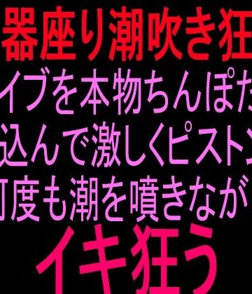 【便所座り潮吹き狂い】バイブを本物ちんぽだと思い込んで激しくピストンし、何度も潮を噴きながらイキ狂う｜d_830763