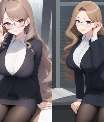 社長室で爆乳メガネ秘書のお姉さん・玲奈（29）と二人きり…出張ホテル・バー・バスルームで朝まで〜有能秘書の淫らな素顔〜【CG292枚収録】｜d_831775
