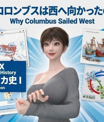 パンチラガチャ★西陣郁奈（にしじんかな）強豪予備校『DOPUX（ドピュックス）』で大学受験生向け講座（世界史）を教える名物講師！（Vol.012:何故コロンブスは西へ向かったのか？）｜d_832975