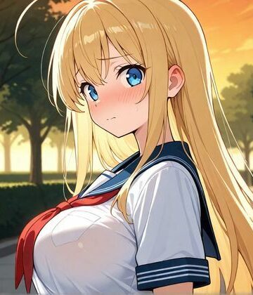 金髪巨乳彼女と野外羞恥えっち｜d_833213