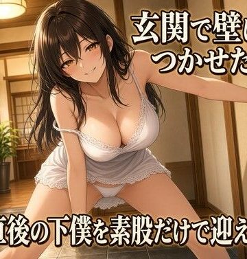 玄関で太腿素股 壁立ちのまま絶頂｜d_834206