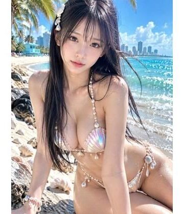 【AI高精細】南国マーメイド〜ひまりの秘密の真珠シェルビキニ日記【豪華10枚組】｜d_834950