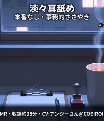 【淡々耳舐め/本番なし】では、右耳から失礼します〜社宅の隣に住む会社の先輩（28歳）が、事務的なささやきのまま耳を舐めてくれる〜【合成音声】｜d_835792
