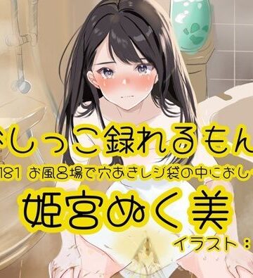 【おしっこ実演】Pee.181姫宮ぬく美のおしっこ録れるもん。〜お風呂場で穴あきレジ袋の中におしっこ編〜｜d_837806
